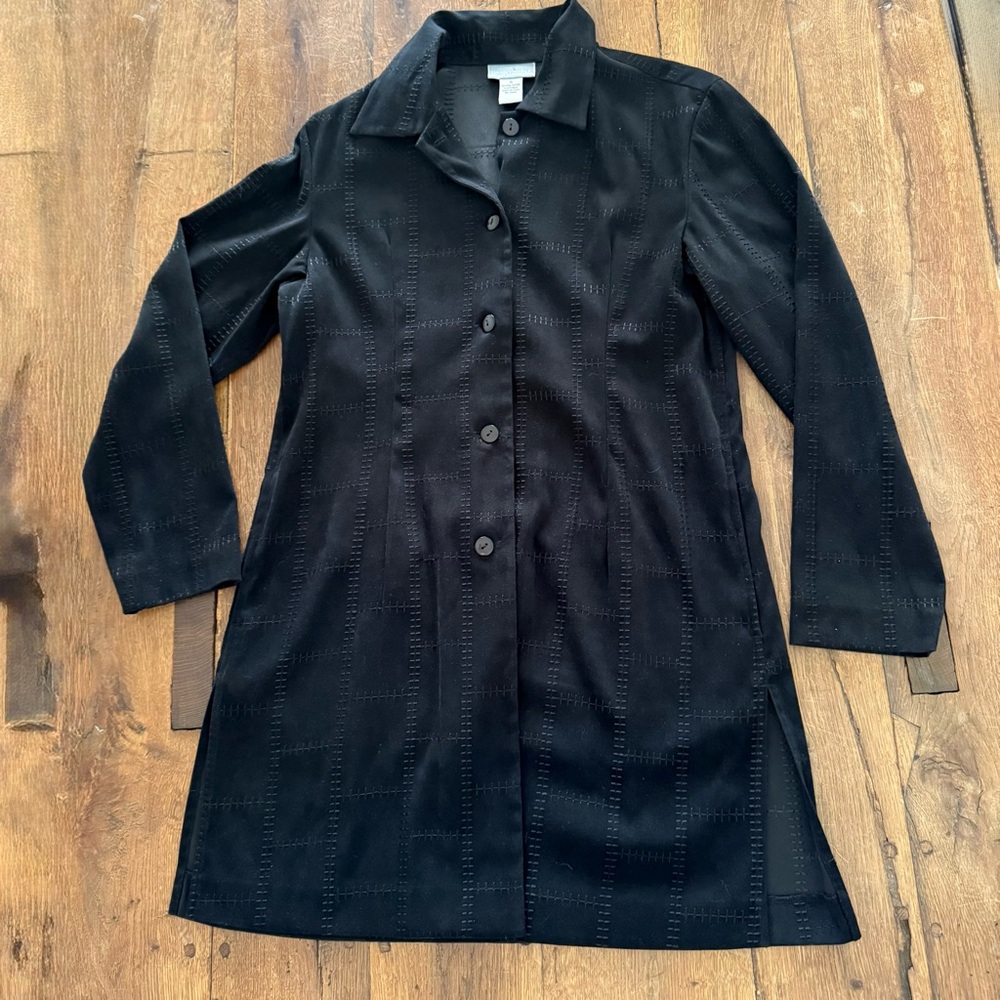 Vintage Long Black Jacket - Size Small